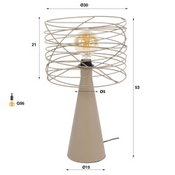 Curly � Bordslampa i beige metall