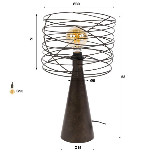 Curly � Bordslampa i urban brun metall