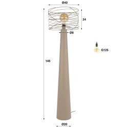 Curly � Golvlampa i urban beige metall