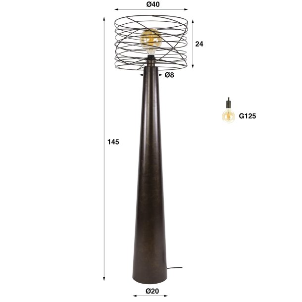 Curly � Golvlampa i urban brun metall