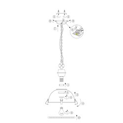 Trio - loftlampe i sort metal, to strrelser