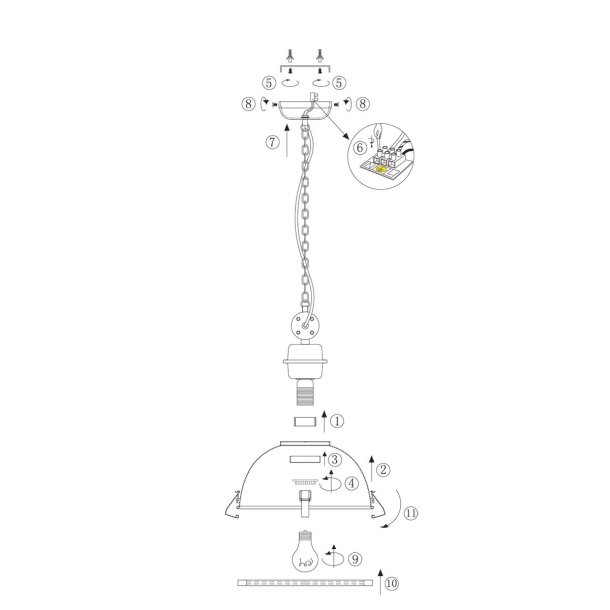 Trio - loftlampe i sort metal, to strrelser