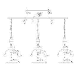 Trio - loftlampe i sort metal, to strrelser
