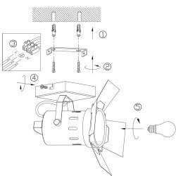 Cinema - spotlampe i sort metal 