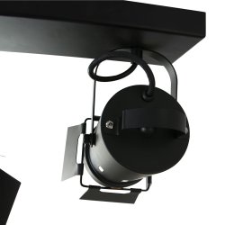 Cinema - spotlampe i sort metal  med 2 skrme