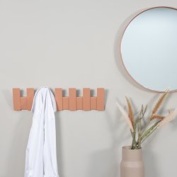 Boost - Knage med syv knager i terracotta farvet metal