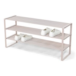 Dinex - Skostativ i silky taupe farvet metal, 3 hylder, bredde 100 cm.