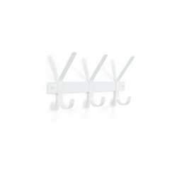 Gancho - Knagerkke med tre knager i hvidt metal