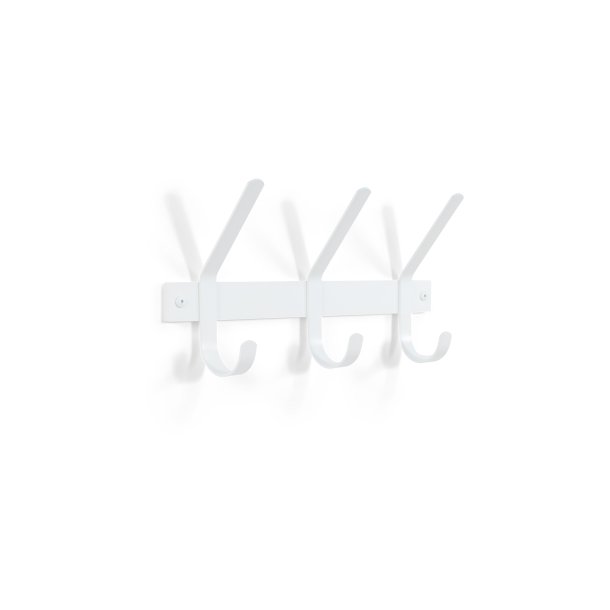 Gancho - Knagerkke med tre knager i hvidt metal