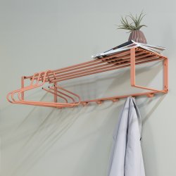 Dinex - Hattehylde i terracotta metal, bredde 100 cm.