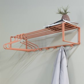 Dinex - Hattehylde i terracotta metal, bredde 100 cm.