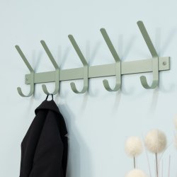 Gancho - Knagerkke med fem knager i stvet grn metal