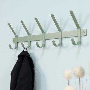 Gancho - Kroklist med fem krokar i dammgrn metall