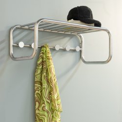 Flash - Hattehylde i nikkel med seks knager