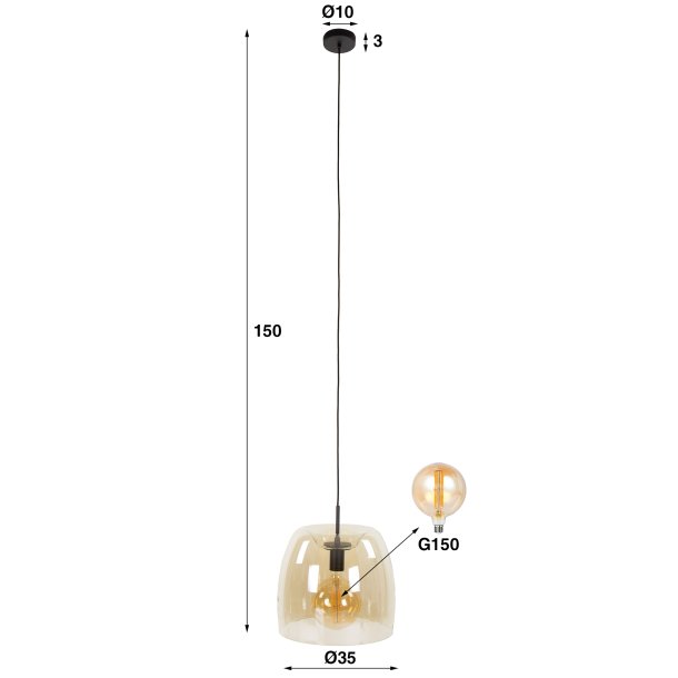 Solaro- Pendel med kobberfarvet skrm