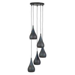 Drop - Loftlampe med fem drbeformede lampeskrme