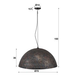 Perfora - Loftlampe i sort-brun metal