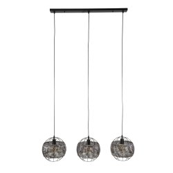 Moorea - Loftlampe med tre skrme i en brndt hndlavet sort-brun metal