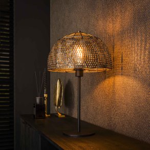 Moorea - Bordlampe i en brændt håndlavet sort-brun metal