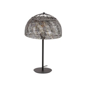 Moorea - Bordlampe i en brændt håndlavet sort-brun metal