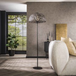 Moorea - Gulvlampe i en brndt hndlavet sort-brun metal