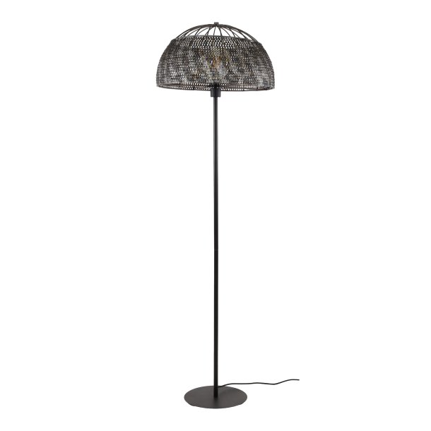 Moorea - Gulvlampe i en brndt hndlavet sort-brun metal