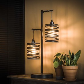 Spindel - bordlampe med to skærme