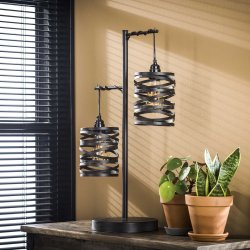 Spindel - bordlampe med to skrme