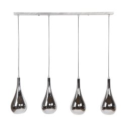 Cromo- Loftlampe med 4 forkromede glasskrme