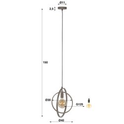 Frisky - Loftlampe i beige metal