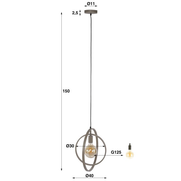 Frisky - Loftlampe i beige metal