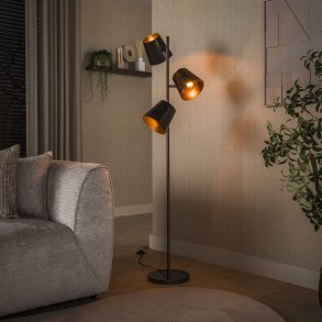 Freedom - Golvlampa med 3 justerbara sk�rmar i brun metall