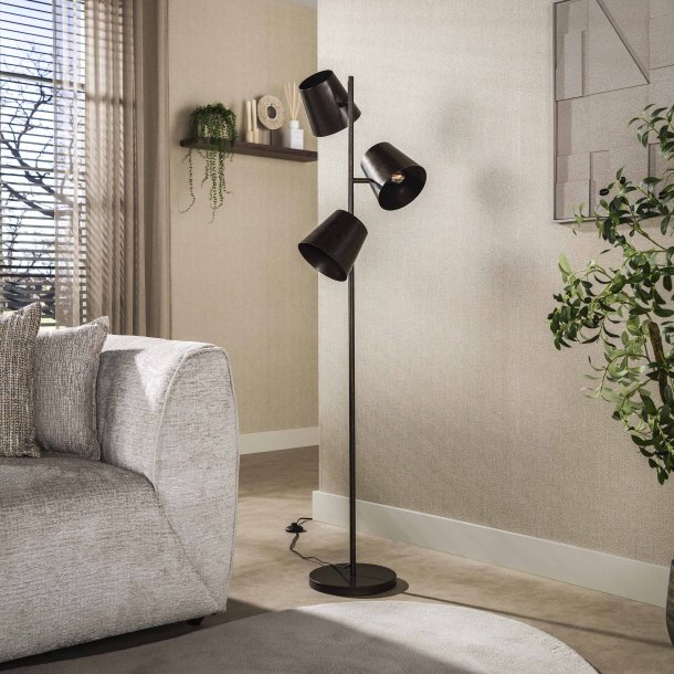 Freedom - Golvlampa med 3 justerbara sk�rmar i brun metall