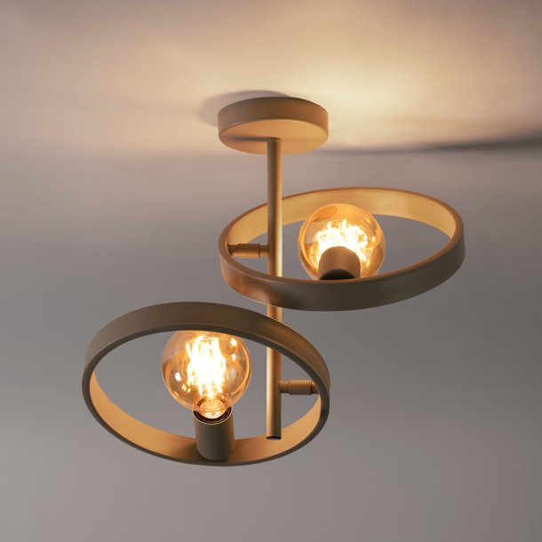 Angulo - Loftlampe i beige metal