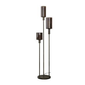 Sienna - Gulvlampe med tre glaskupler i rød-brun finish