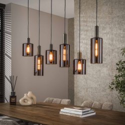 Sienna - Loftlampe med seks glasskrme 