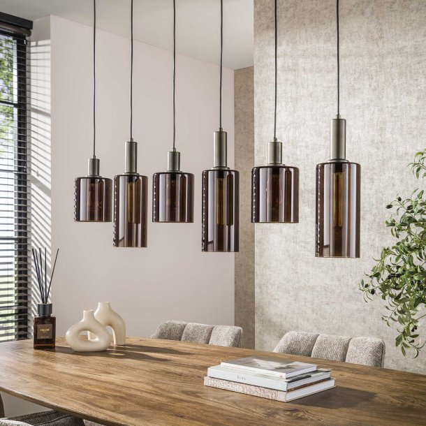 Sienna - Loftlampe med seks glasskrme 