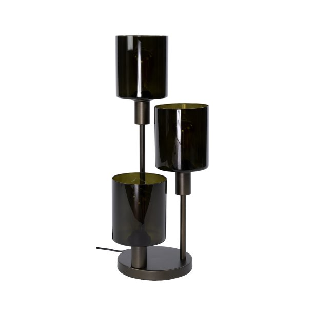 Sienna � Bordslampa i bronsf�rgad metall och brunt glas
