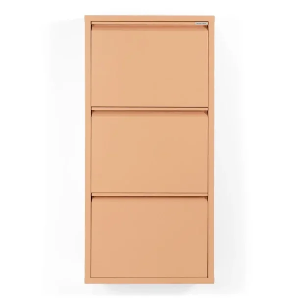 Zapato - Skoskab med 3 rum - terracotta farvet metal