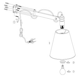 Droopy - vglampe i tr med dobbelt svingarm
