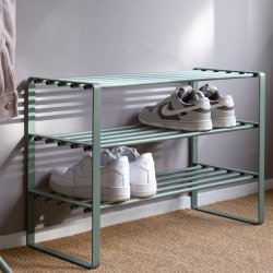 Dinex - Skost�ll i dammgr�n metall, 3 hyllplan, bredd 70 cm