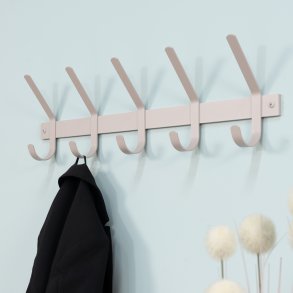 Gancho - Kroklist med fem krokar i silkeslen taupefrgad metall