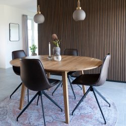 Ohio - Spisebord i olieret eg med indbygget tillgsplade