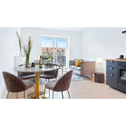 Nadal - Spisebord i marmor laminat og messing