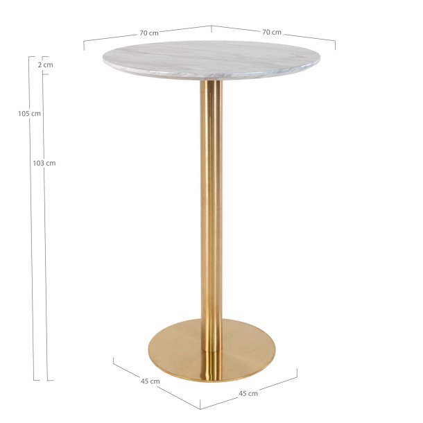 Nadal - Barbord i marmor laminat og messing stel