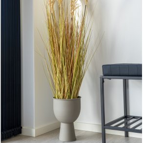 Roma - Blomsterstll i beigegr metall