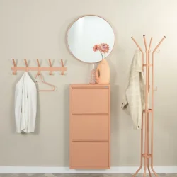 Zapato - Skoskab med 3 rum - terracotta farvet metal