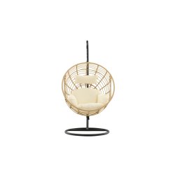 Volos - Hngestol i kunst rattan og lyse stof hynder