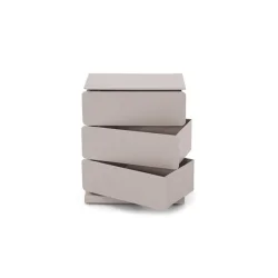 Carson - Kommode med tre skuffer i silky taupe farvet metal