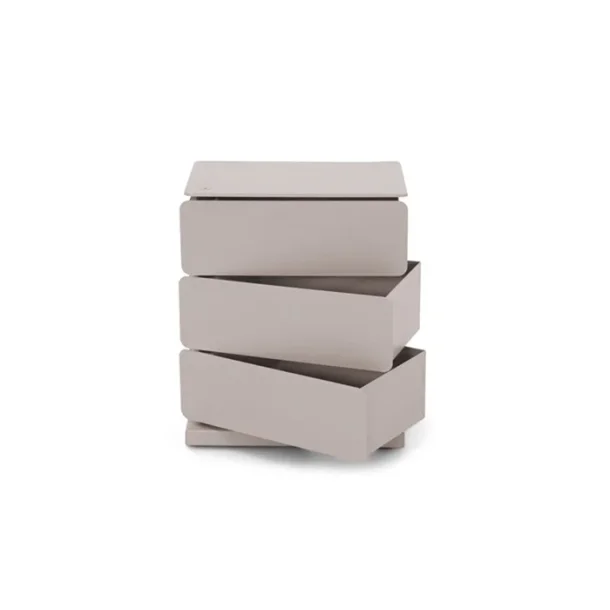 Carson - Kommode med tre skuffer i silky taupe farvet metal